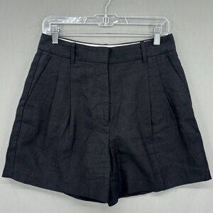 Aritzia Limitless Black Linen Shorts - 8